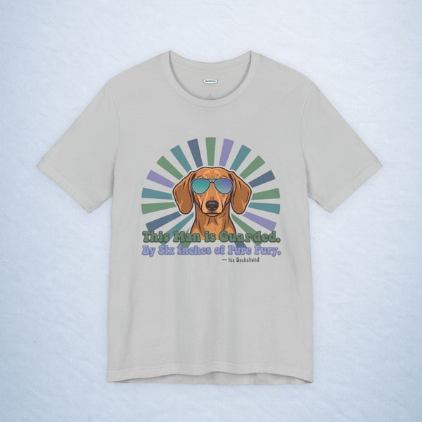 dachshund: this man is guarded