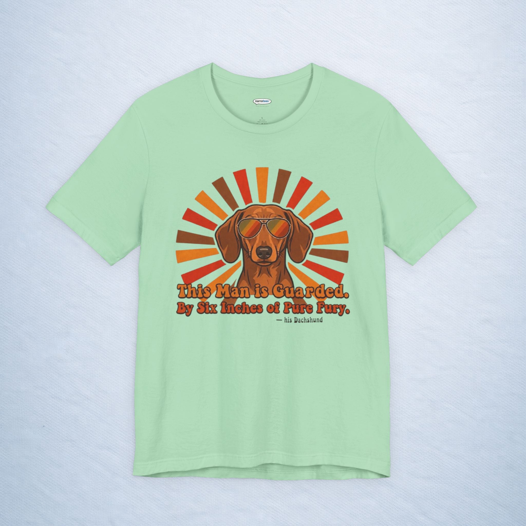 dachshund: this man is guarded