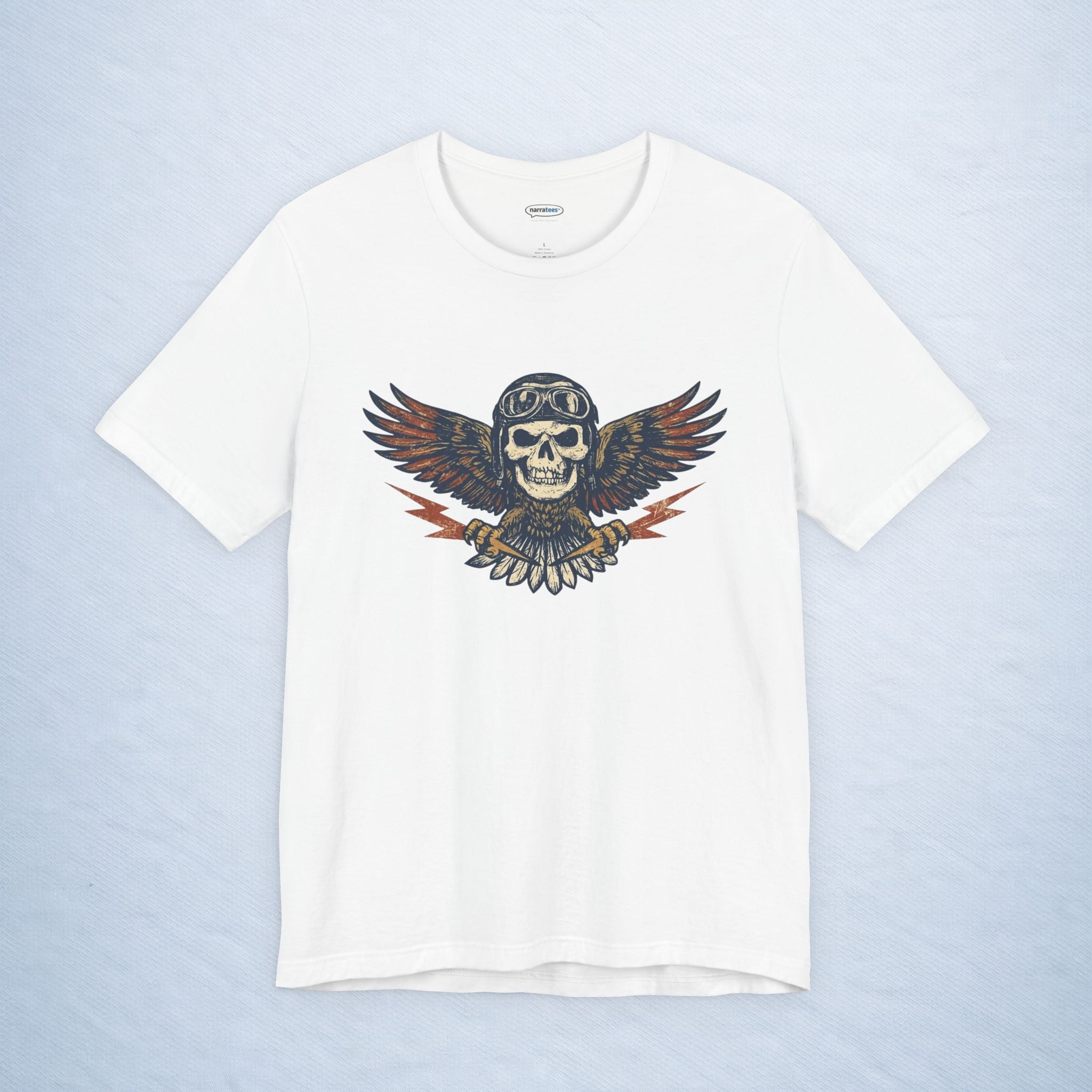 vintage skull aviator wings