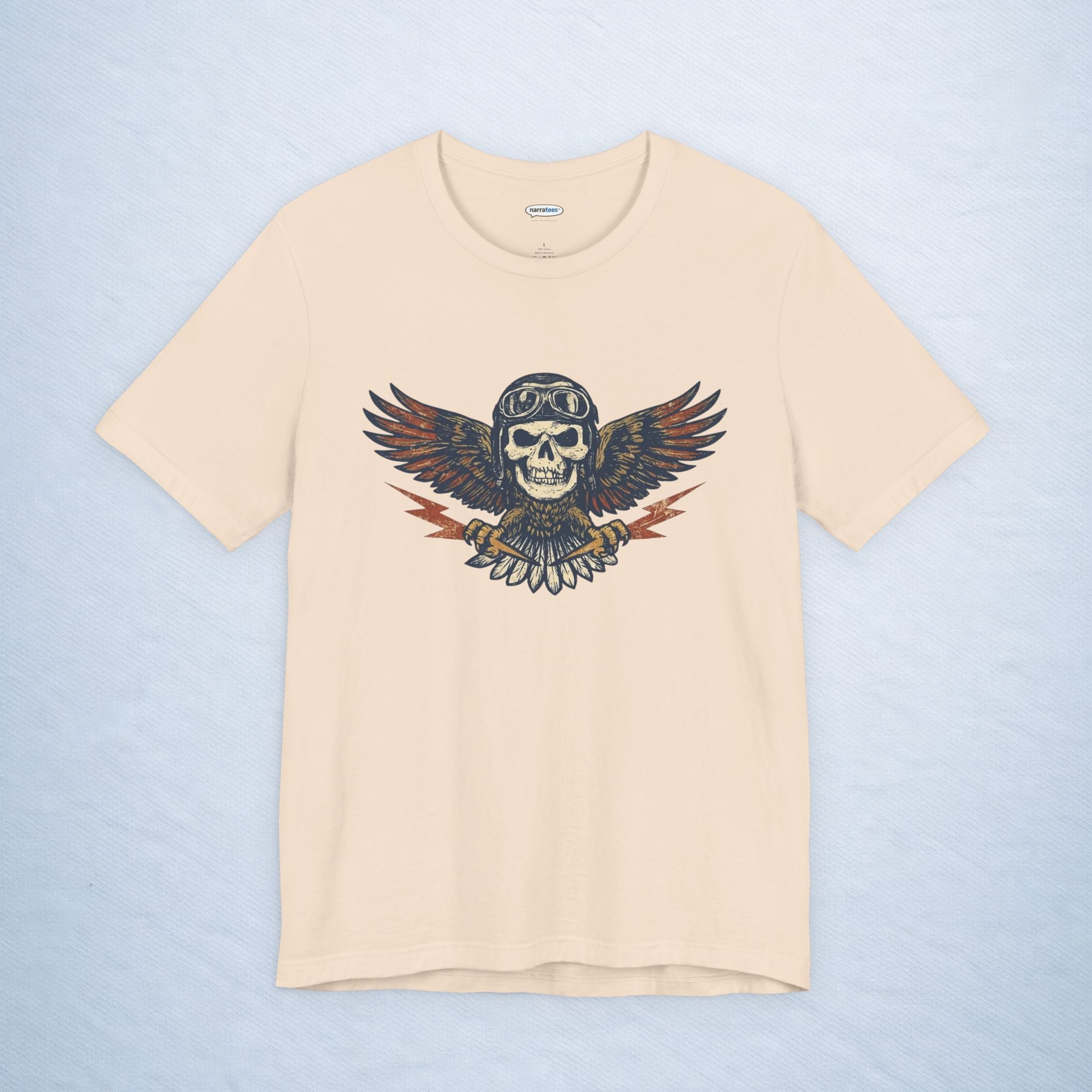 vintage skull aviator wings