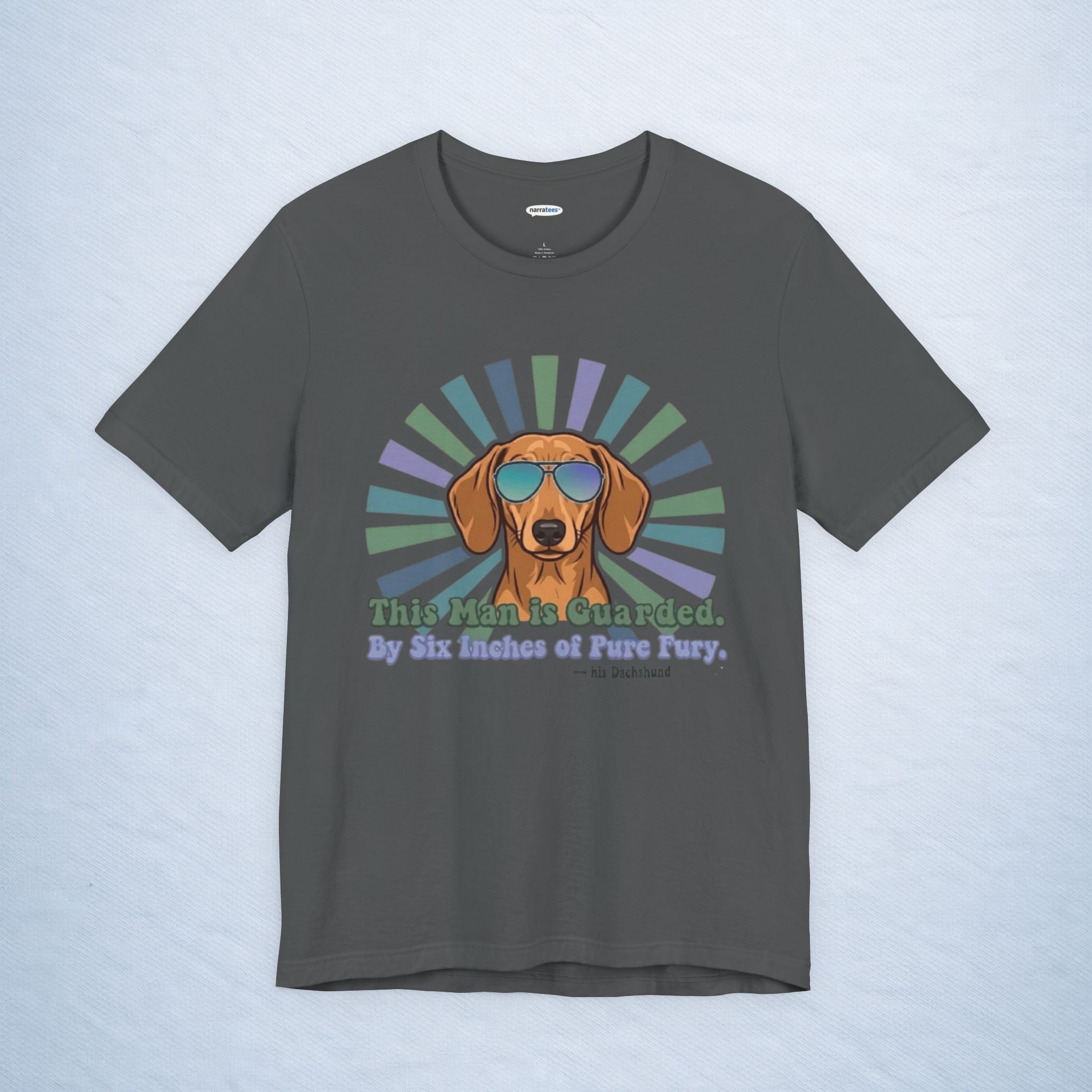 dachshund: this man is guarded