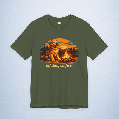 golden retriever: off duty on fire