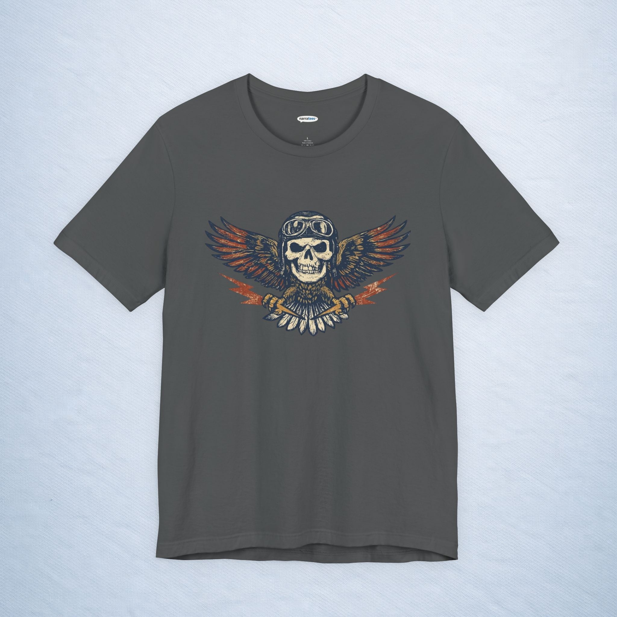 vintage skull aviator wings