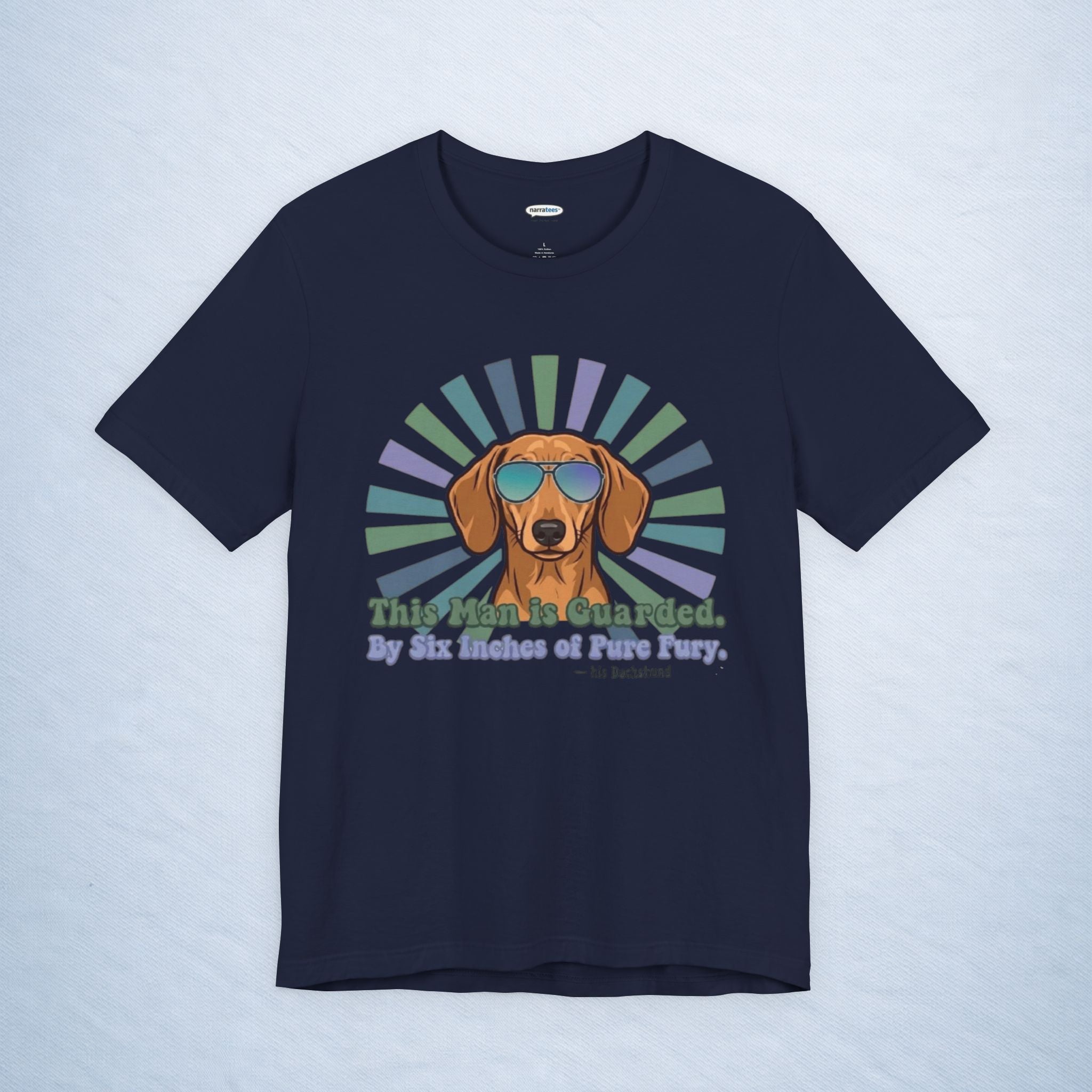 dachshund: this man is guarded