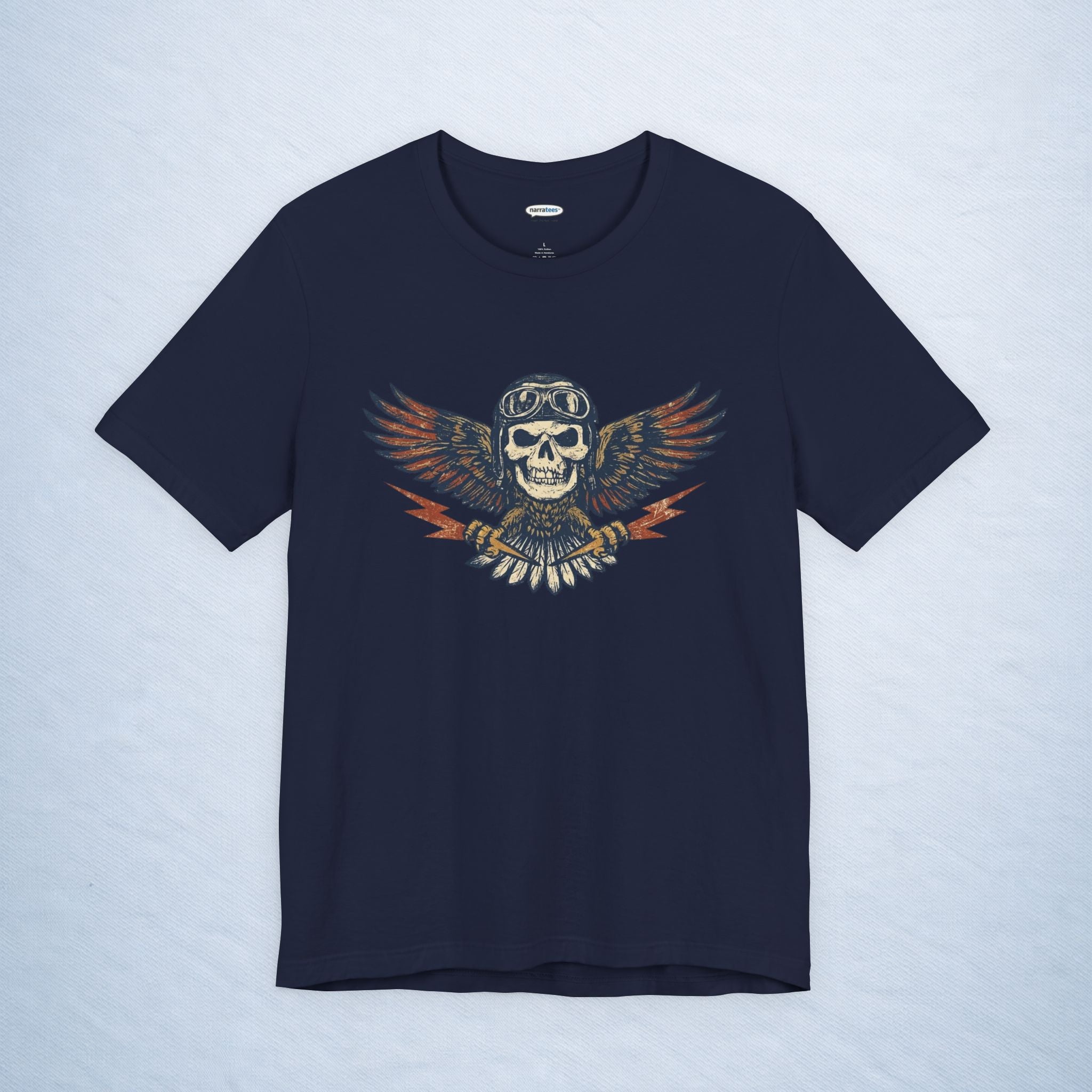 vintage skull aviator wings