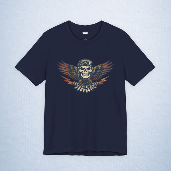vintage skull aviator wings