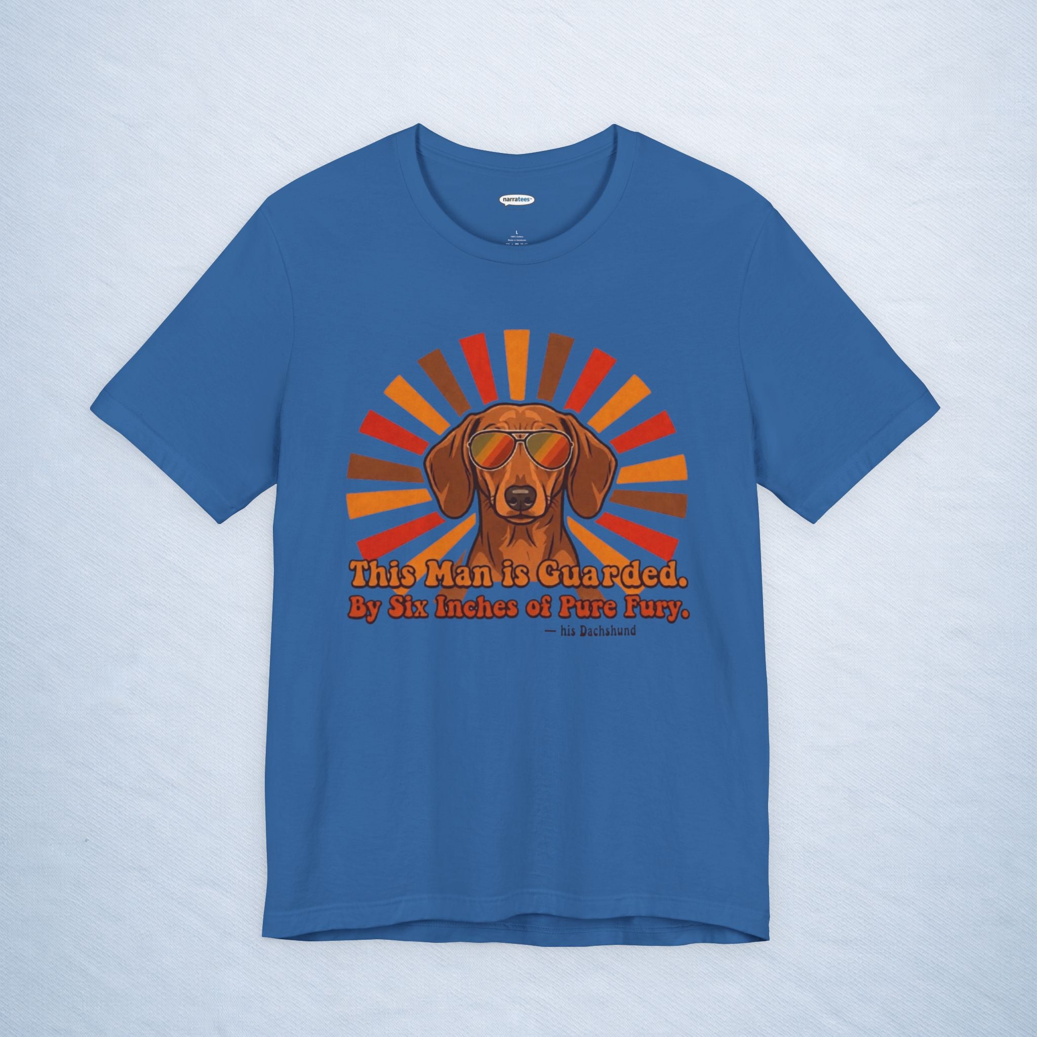 dachshund: this man is guarded