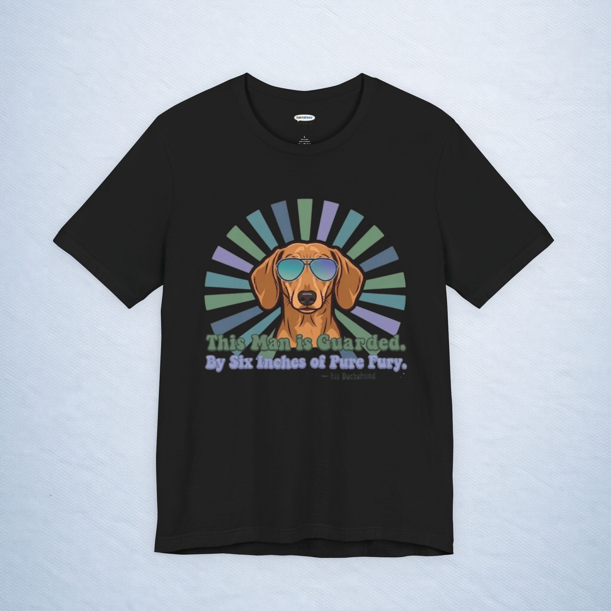 dachshund: this man is guarded