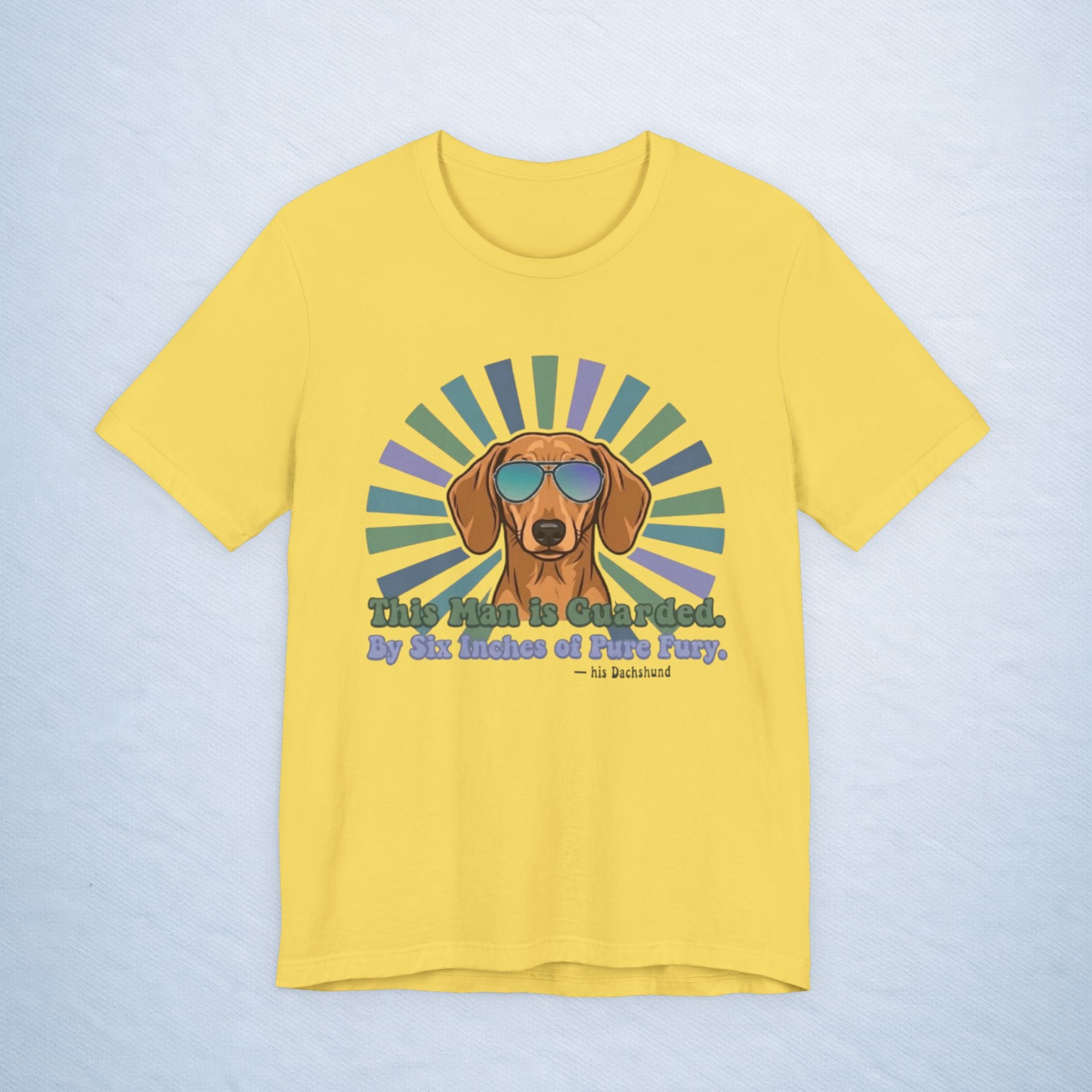 dachshund: this man is guarded