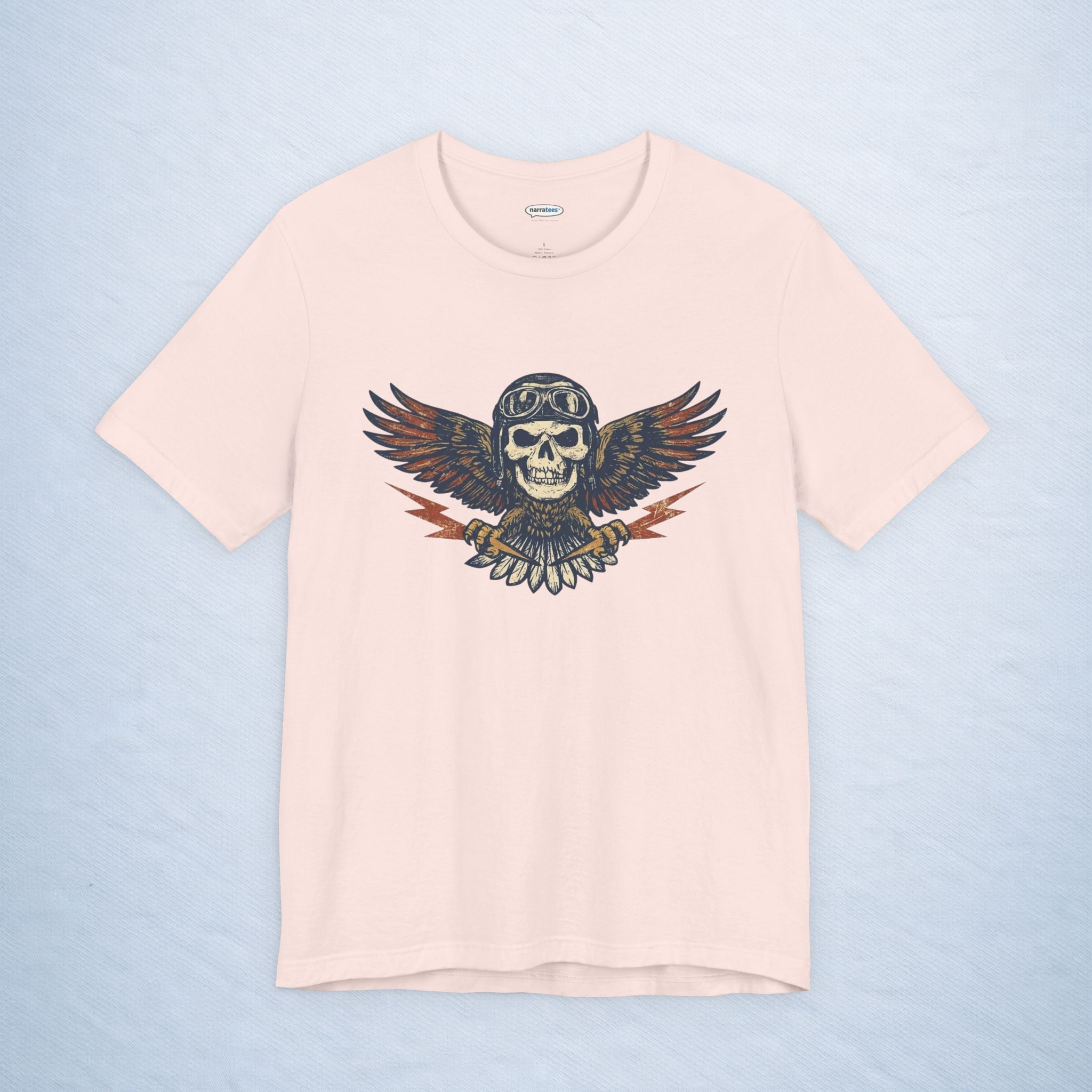 vintage skull aviator wings