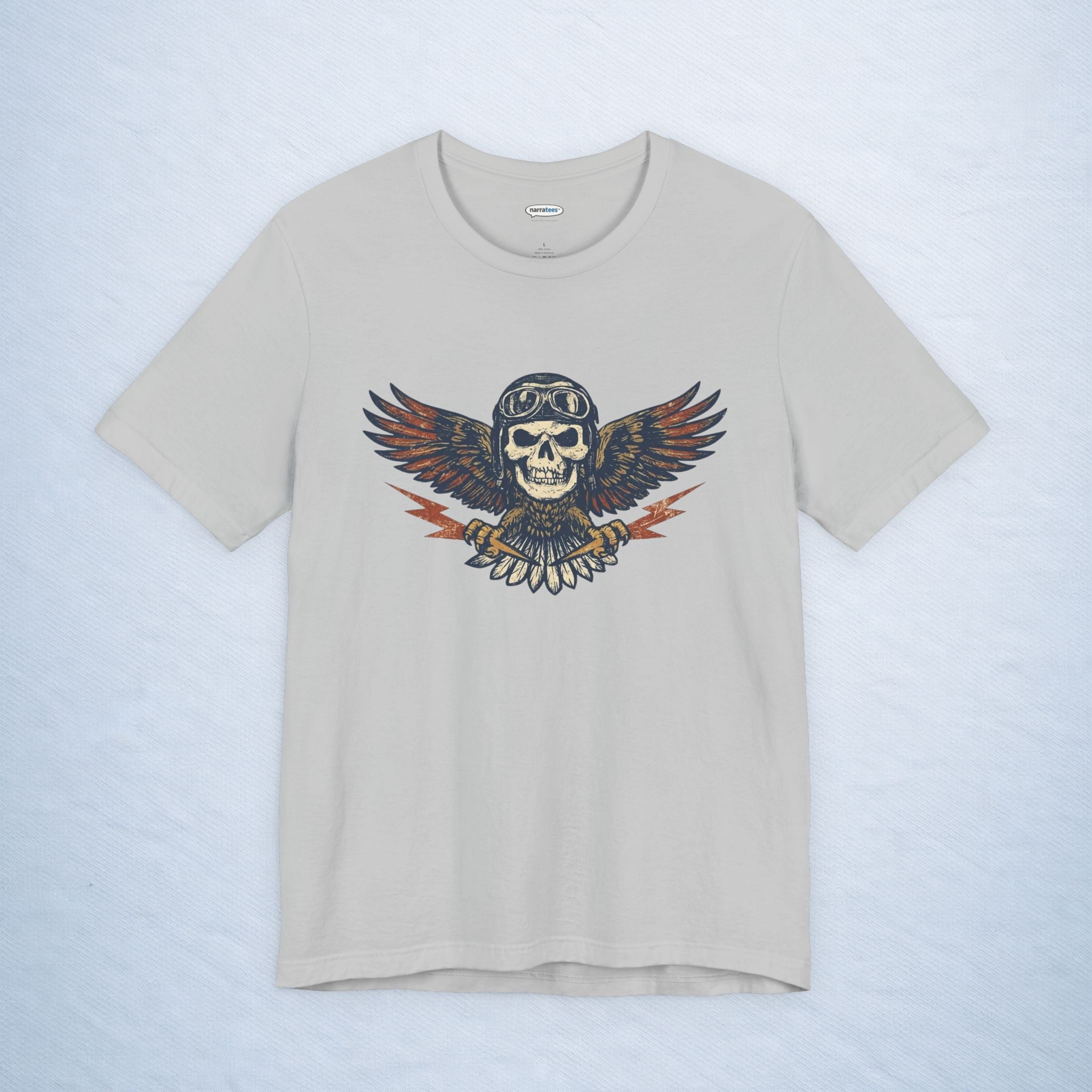 vintage skull aviator wings