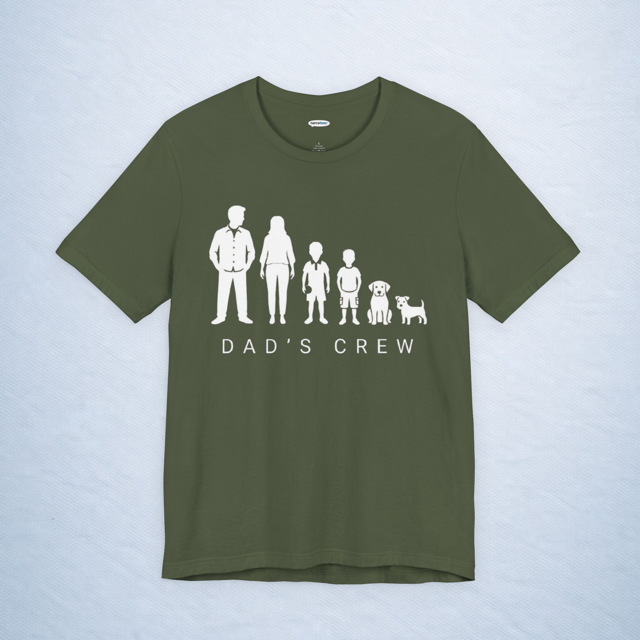 dad's crew: mom/teen + 2 sons + 2 dogs