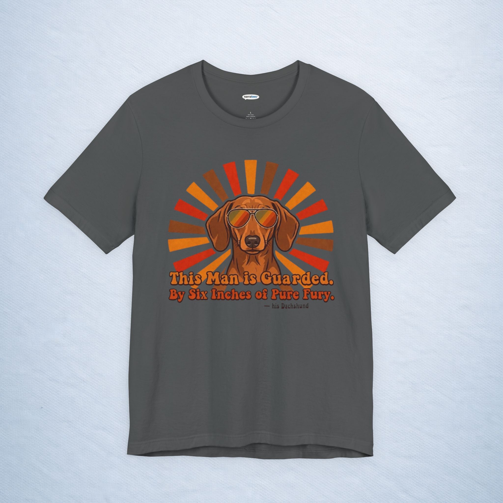 dachshund: this man is guarded