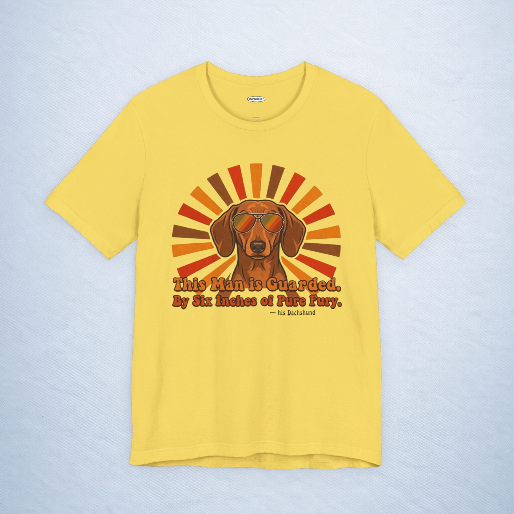 dachshund: this man is guarded