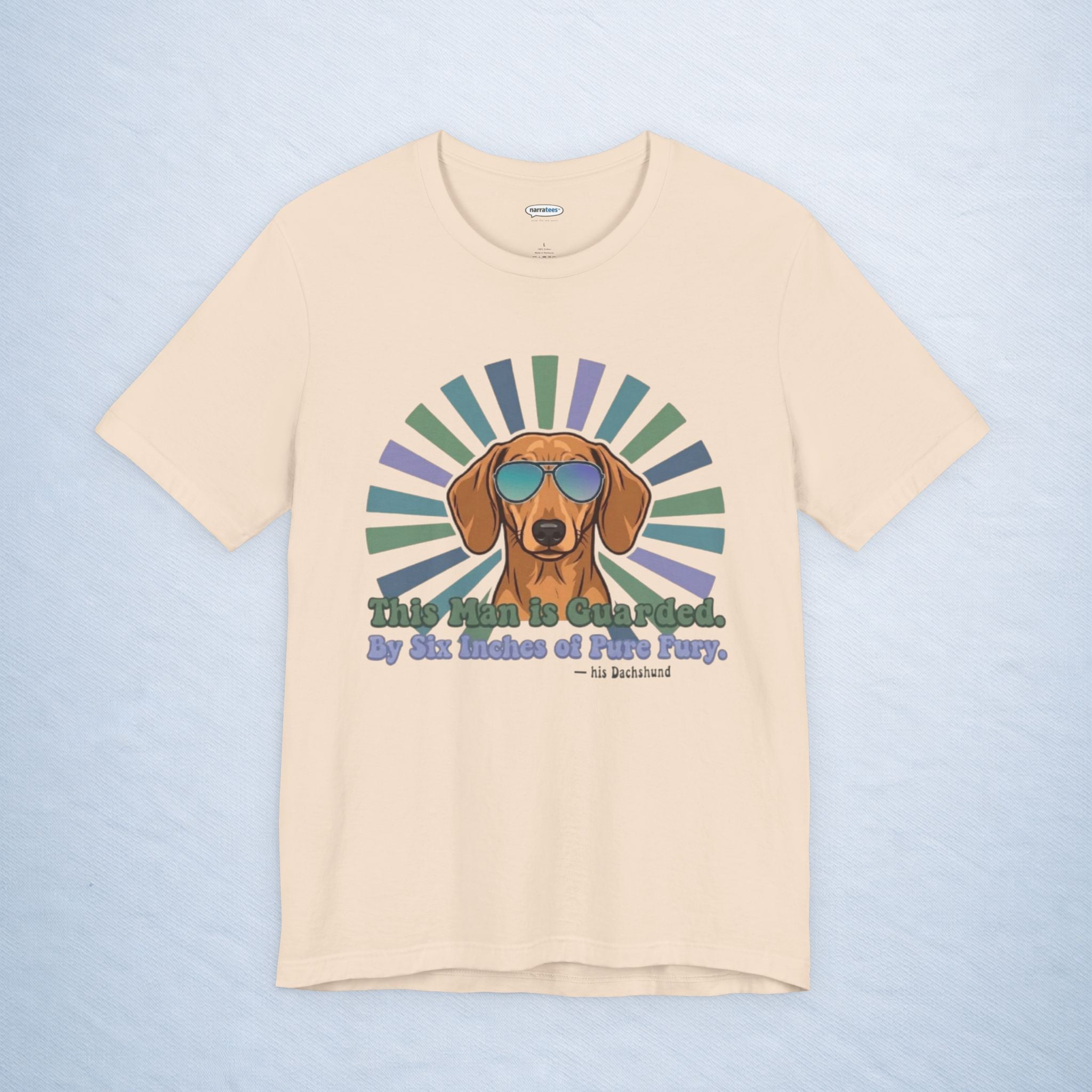 dachshund: this man is guarded