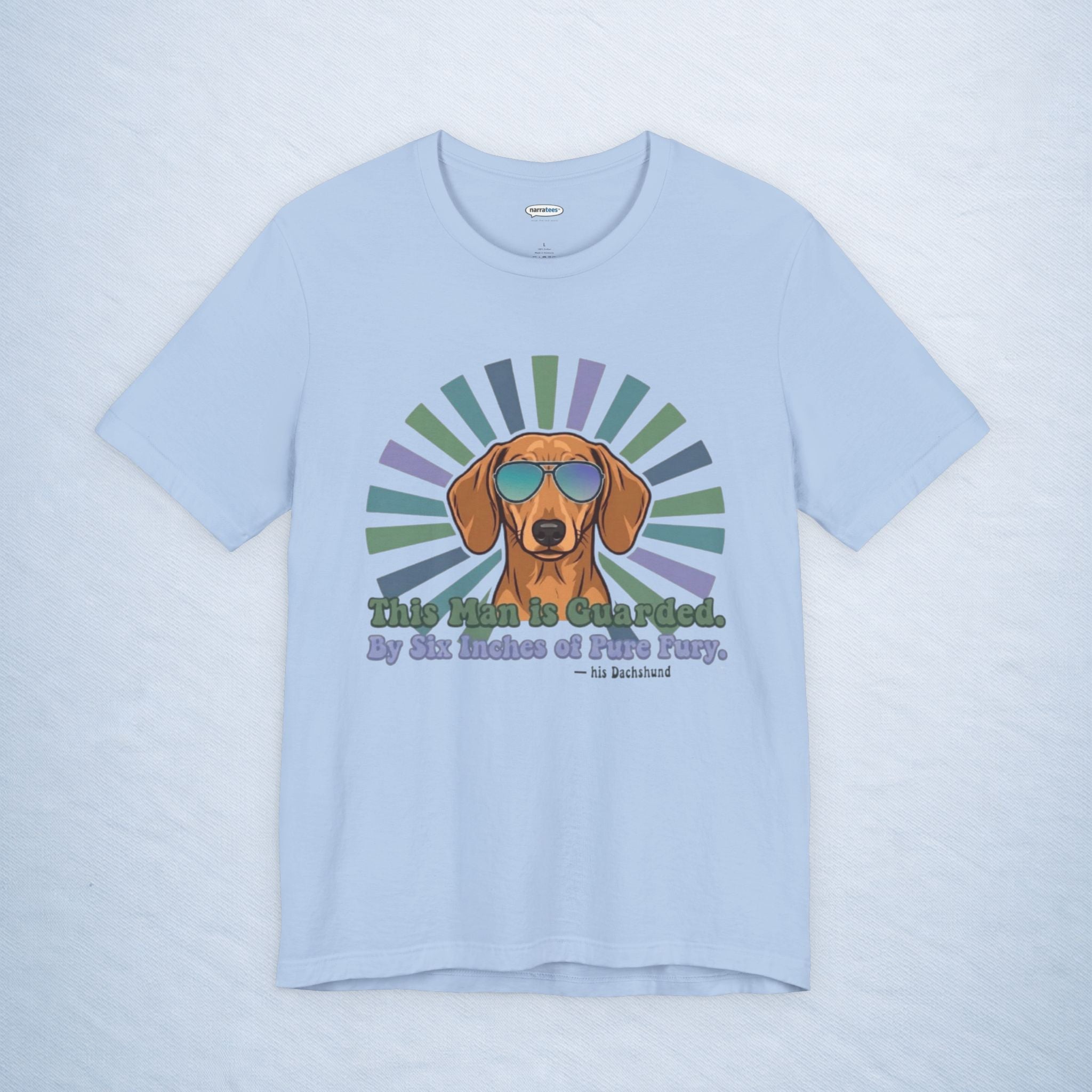 dachshund: this man is guarded