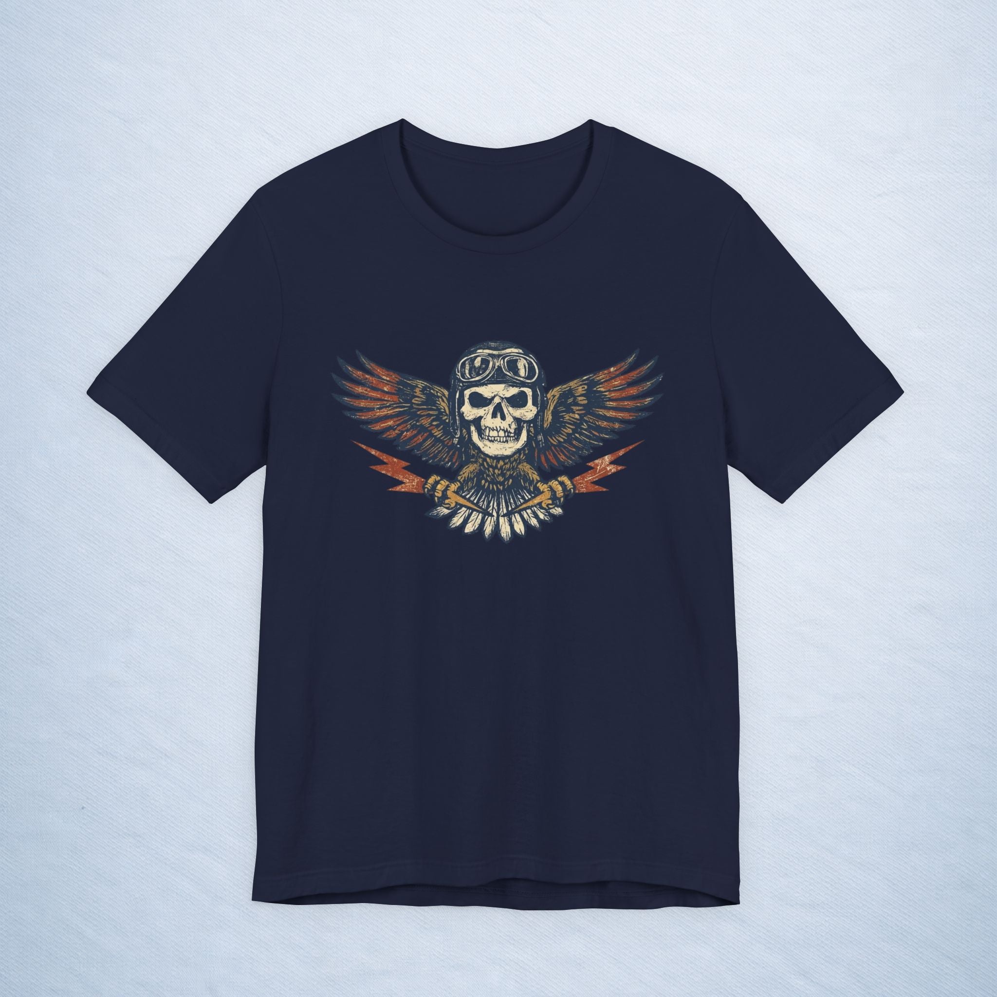 vintage skull aviator wings