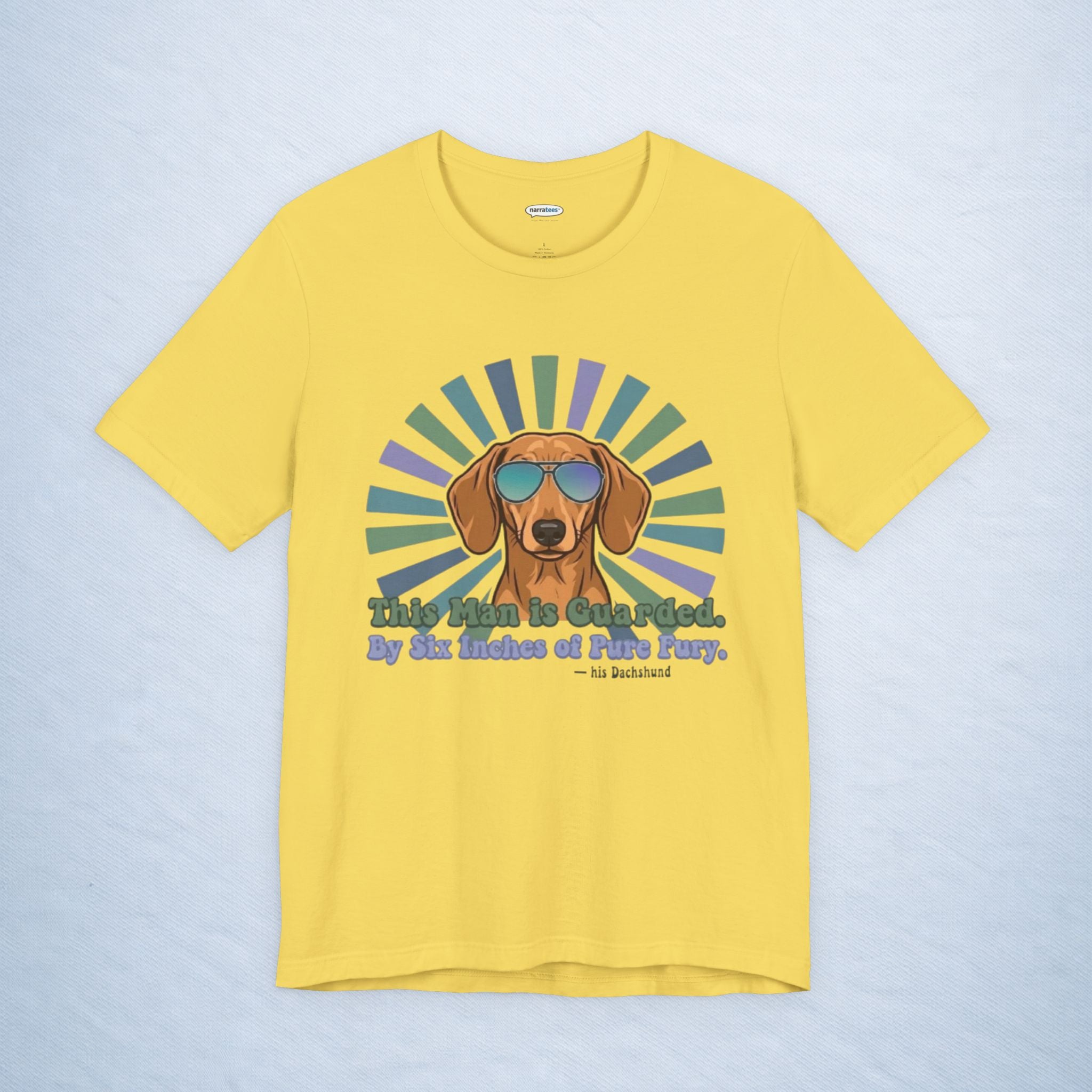 dachshund: this man is guarded