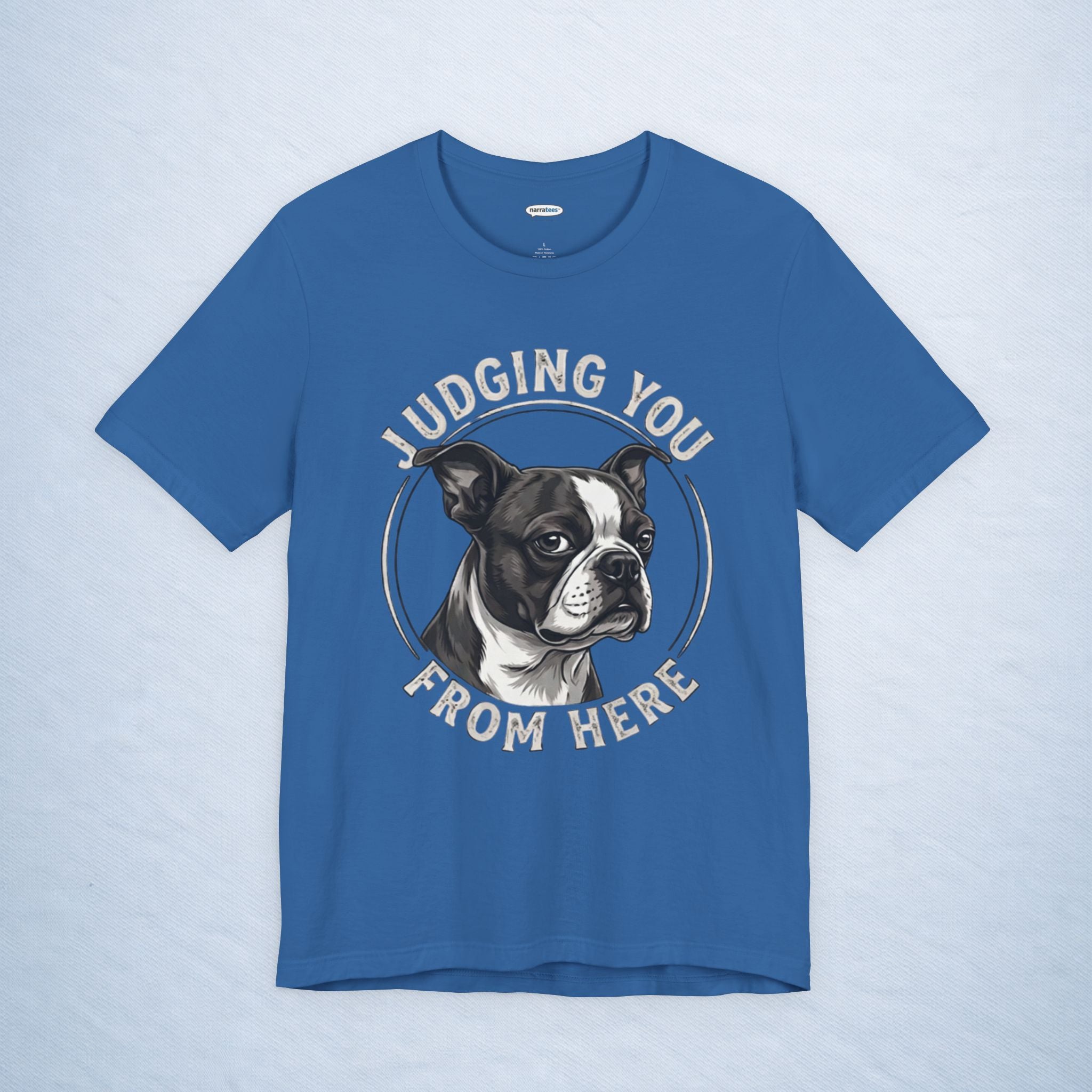 boston terrier: judging you from here - mono