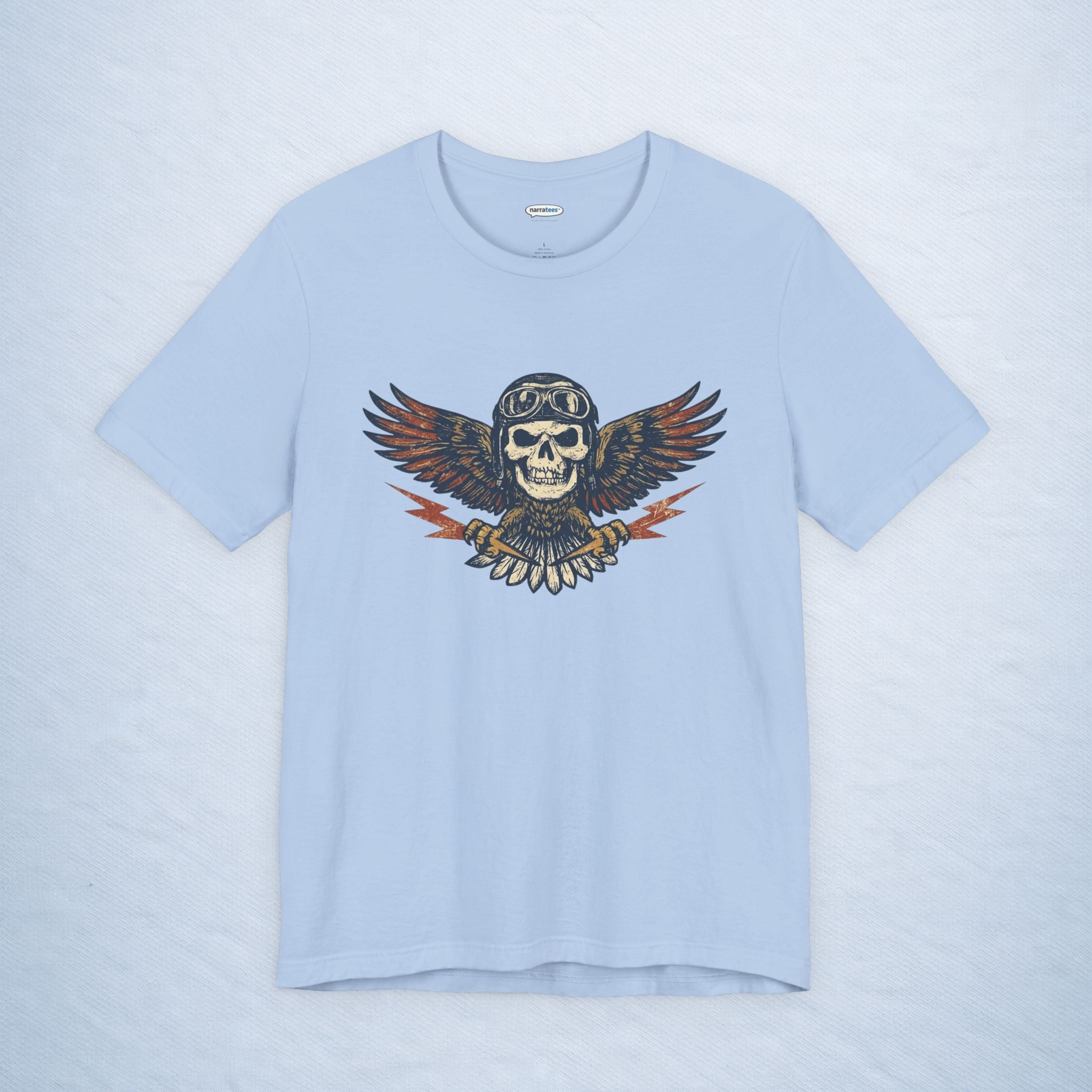 vintage skull aviator wings