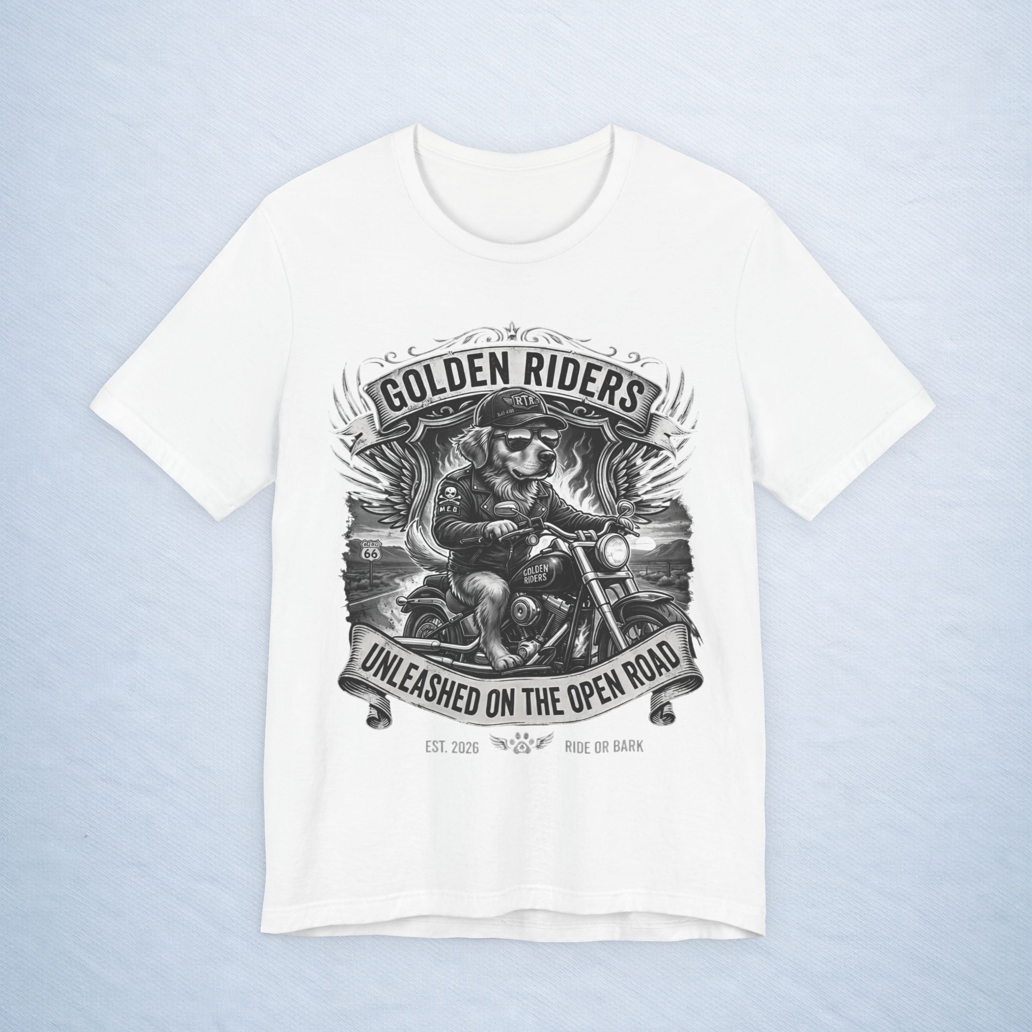 golden retriever: golden riders - mono