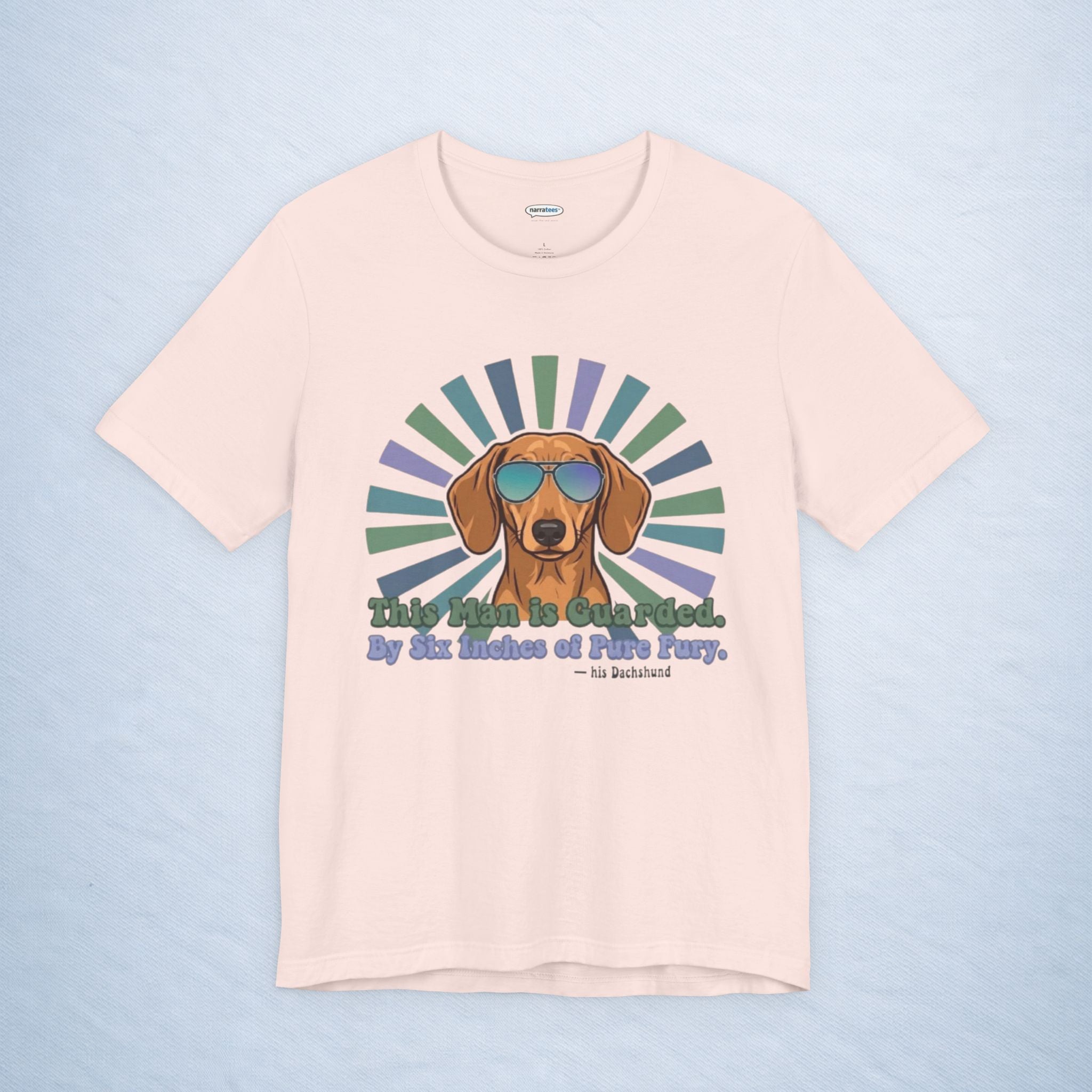 dachshund: this man is guarded