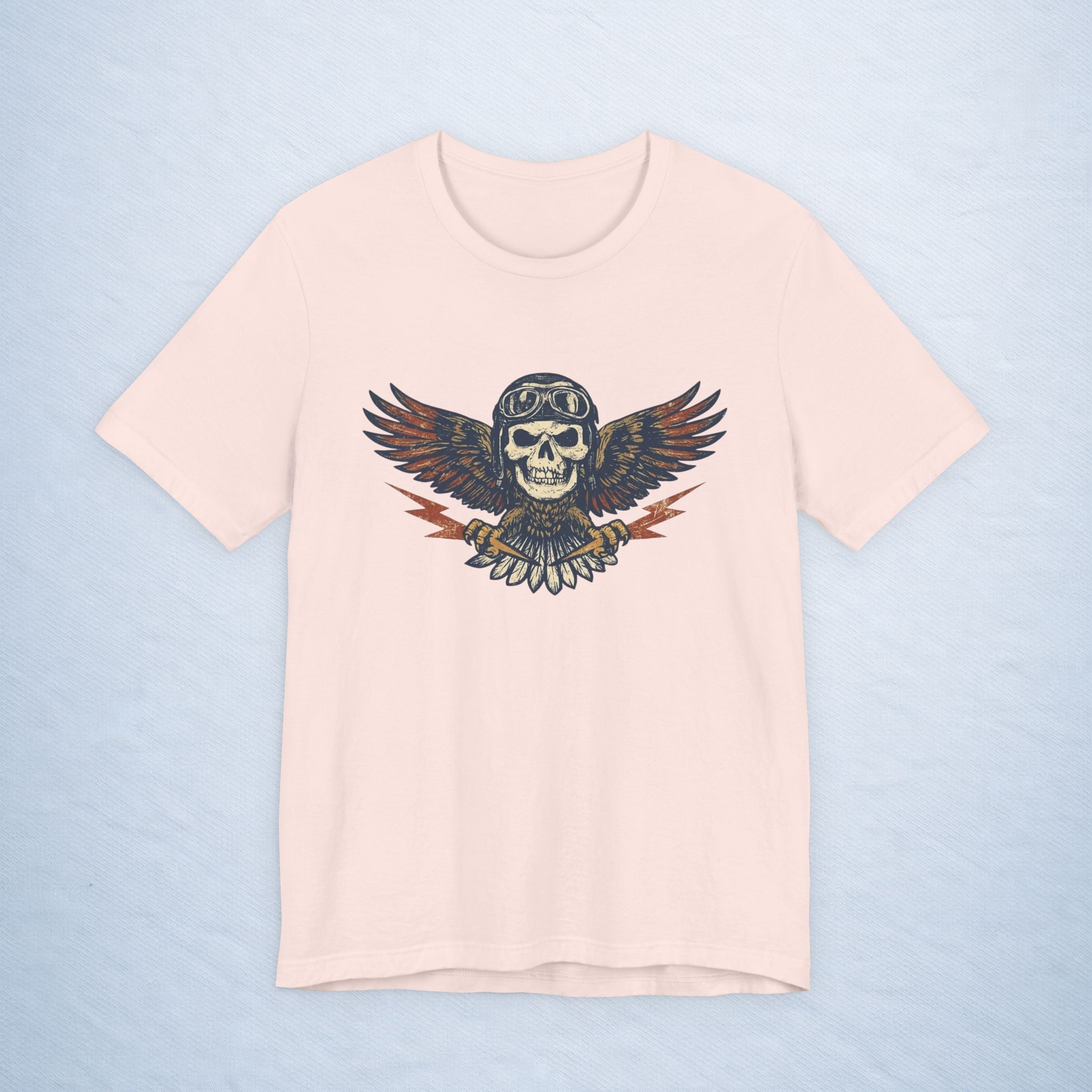 vintage skull aviator wings