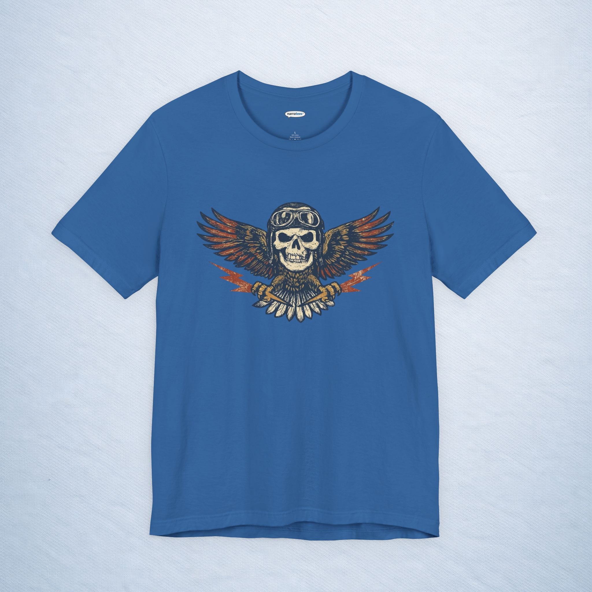 vintage skull aviator wings