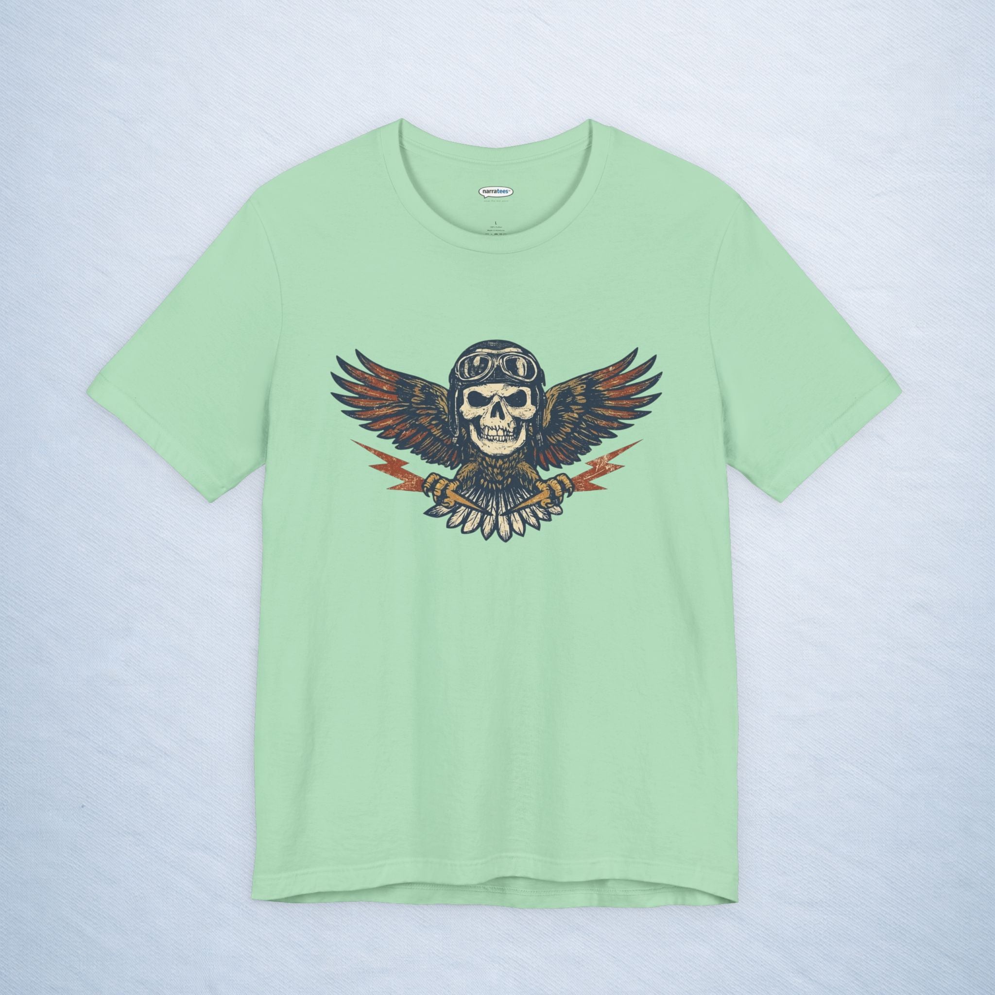 vintage skull aviator wings