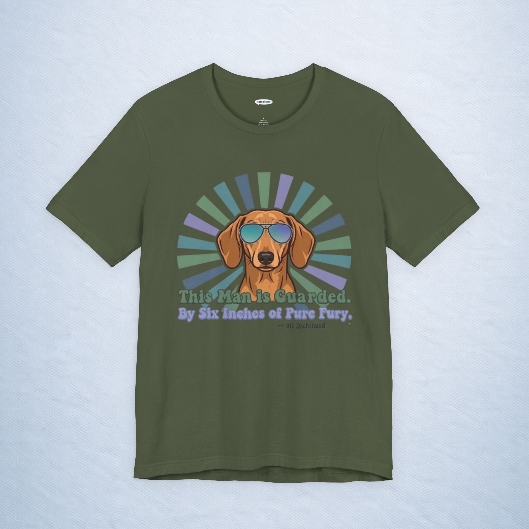 dachshund: this man is guarded