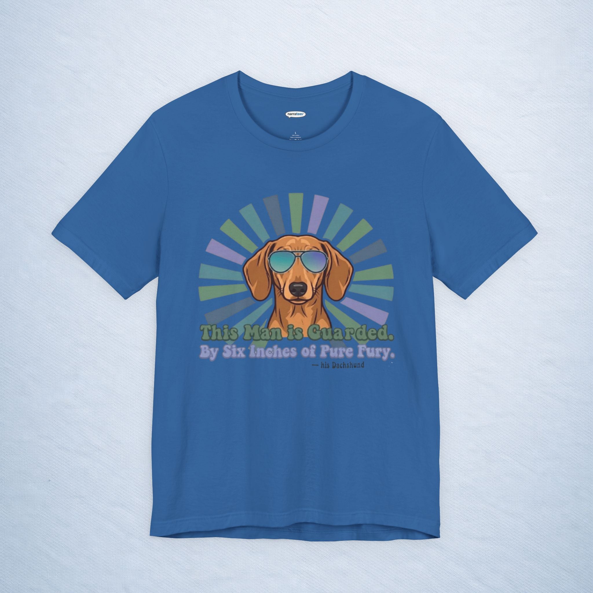 dachshund: this man is guarded