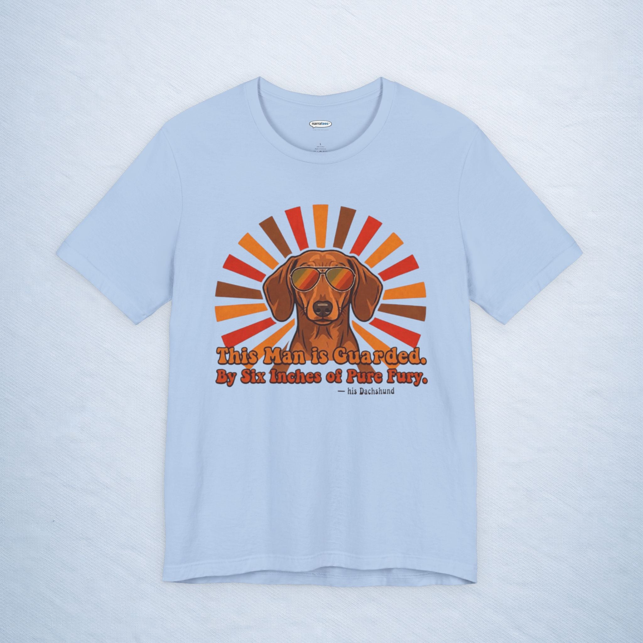 dachshund: this man is guarded
