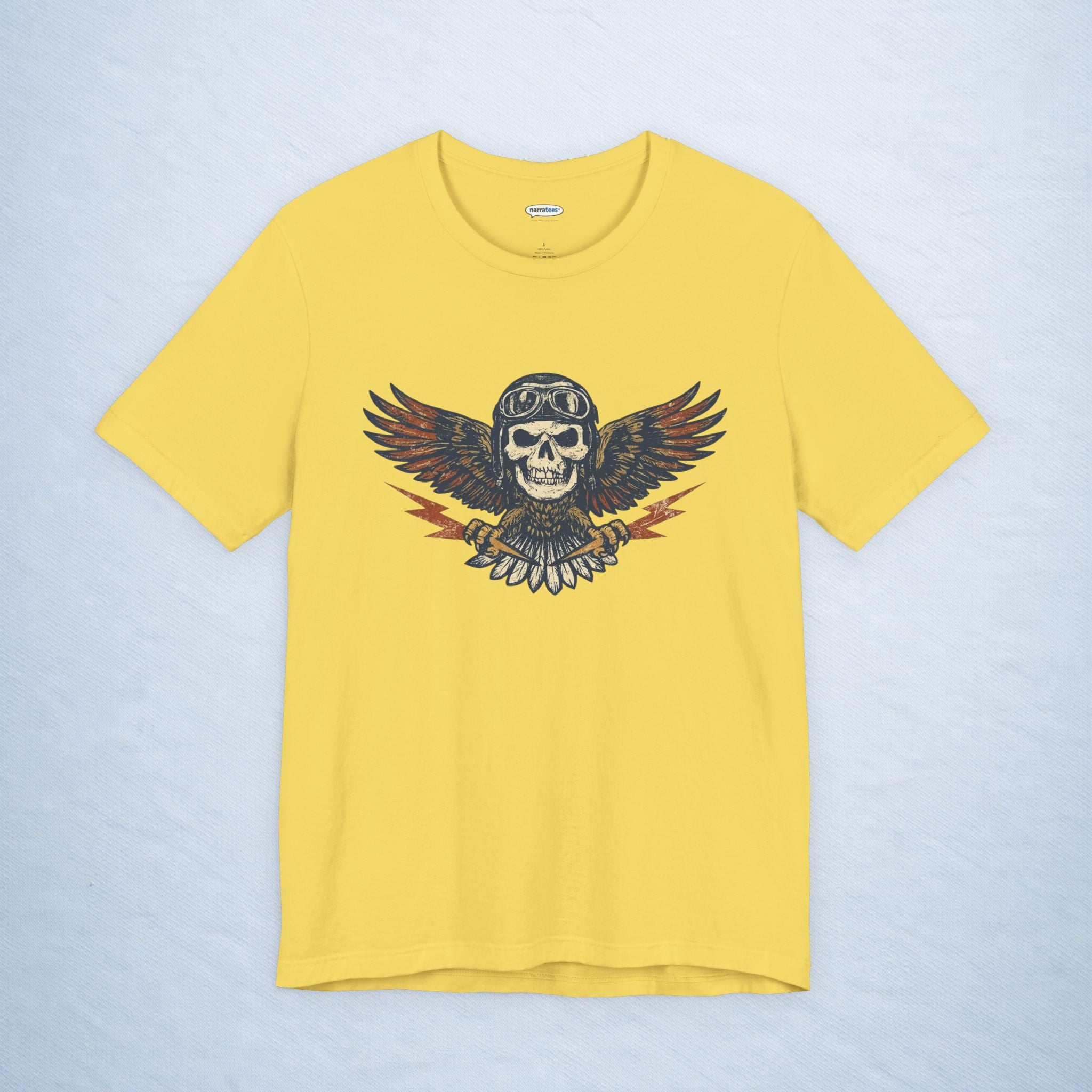 vintage skull aviator wings